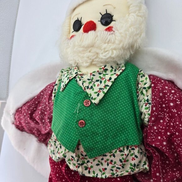 Vintage Handmade Santa Doll Plush Shelf Sitter Stuffed 22 Inches - Picture 12 of 15